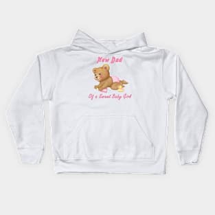 Crawling Teddy - New Dad of Girl Kids Hoodie